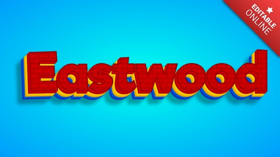 Eastwood 3D Tijolos Vermelhos Gerador de efeitos de texto