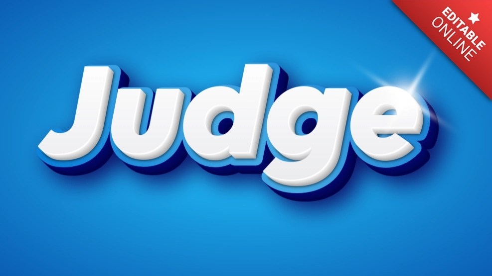 Judge Clean 3D Text Effect Generator