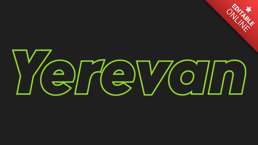 Yerevan Contour Remplissage Vert Effet Générateur d'effet de texte