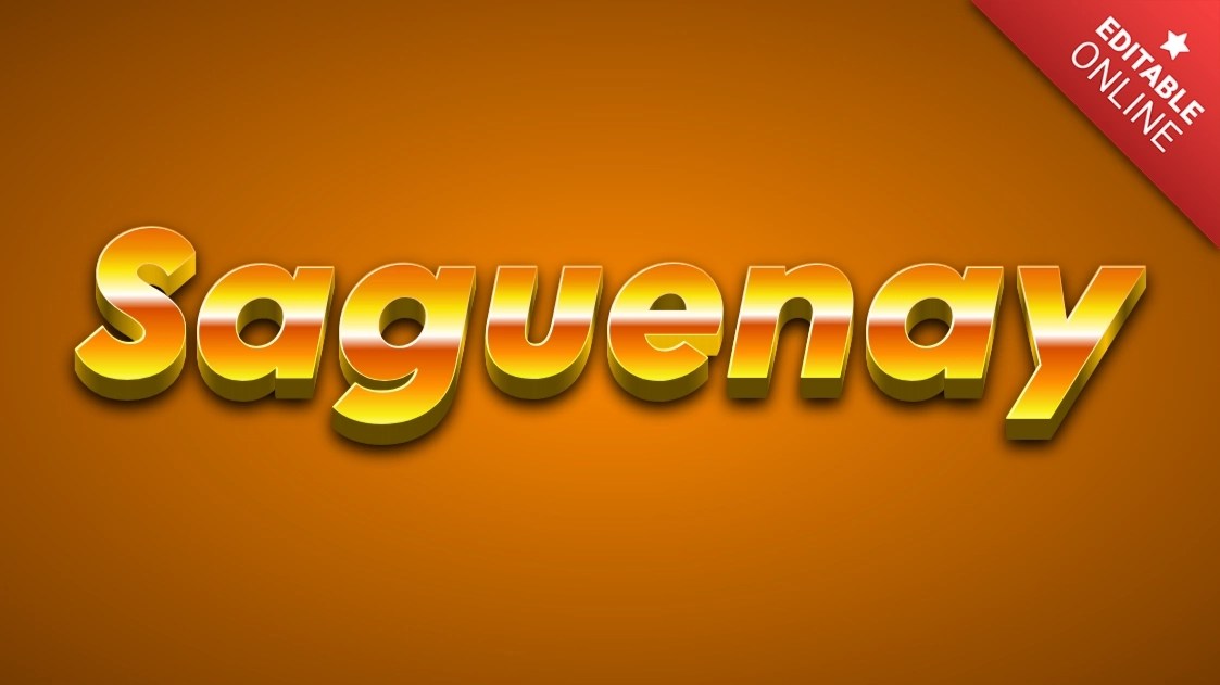 Saguenay Hippie 3D Text Effect Generator