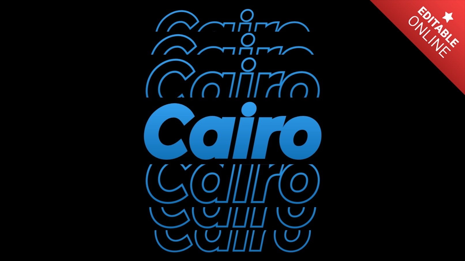 Cairo Modern Stroke Text Effect Generator