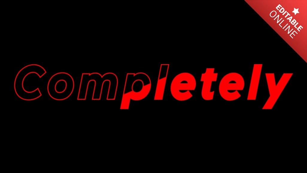 Completely | Red Cut | Text Effect Generator