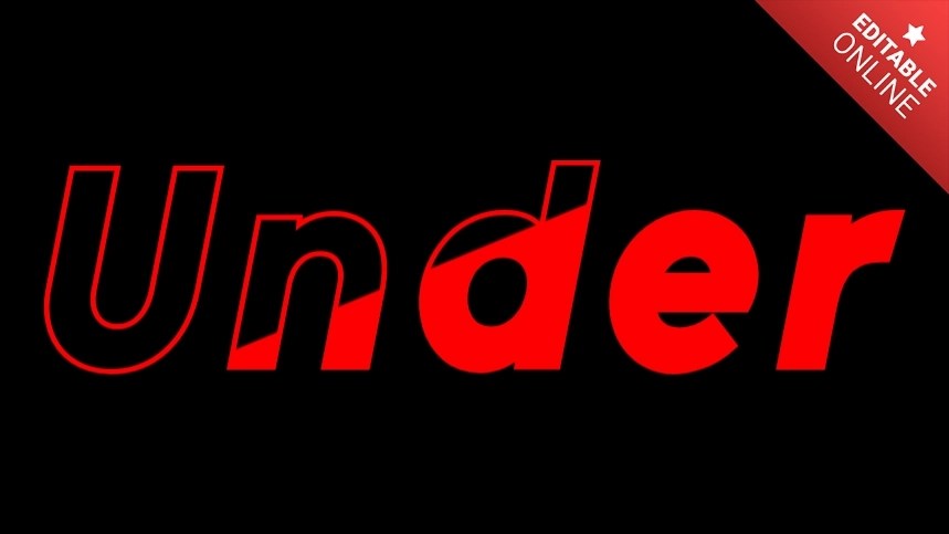 Under | Red Cut | Text Effect Generator