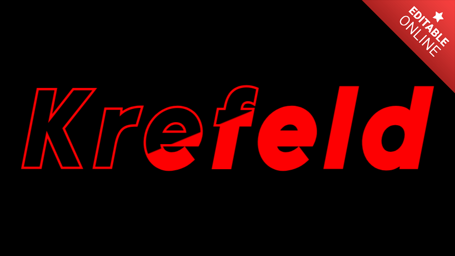 Krefeld Red Cut Text Effect Generator