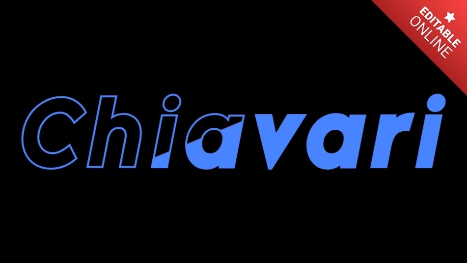 Chiavari Эффект синего обрезанного текста Генератор текстовых эффектов