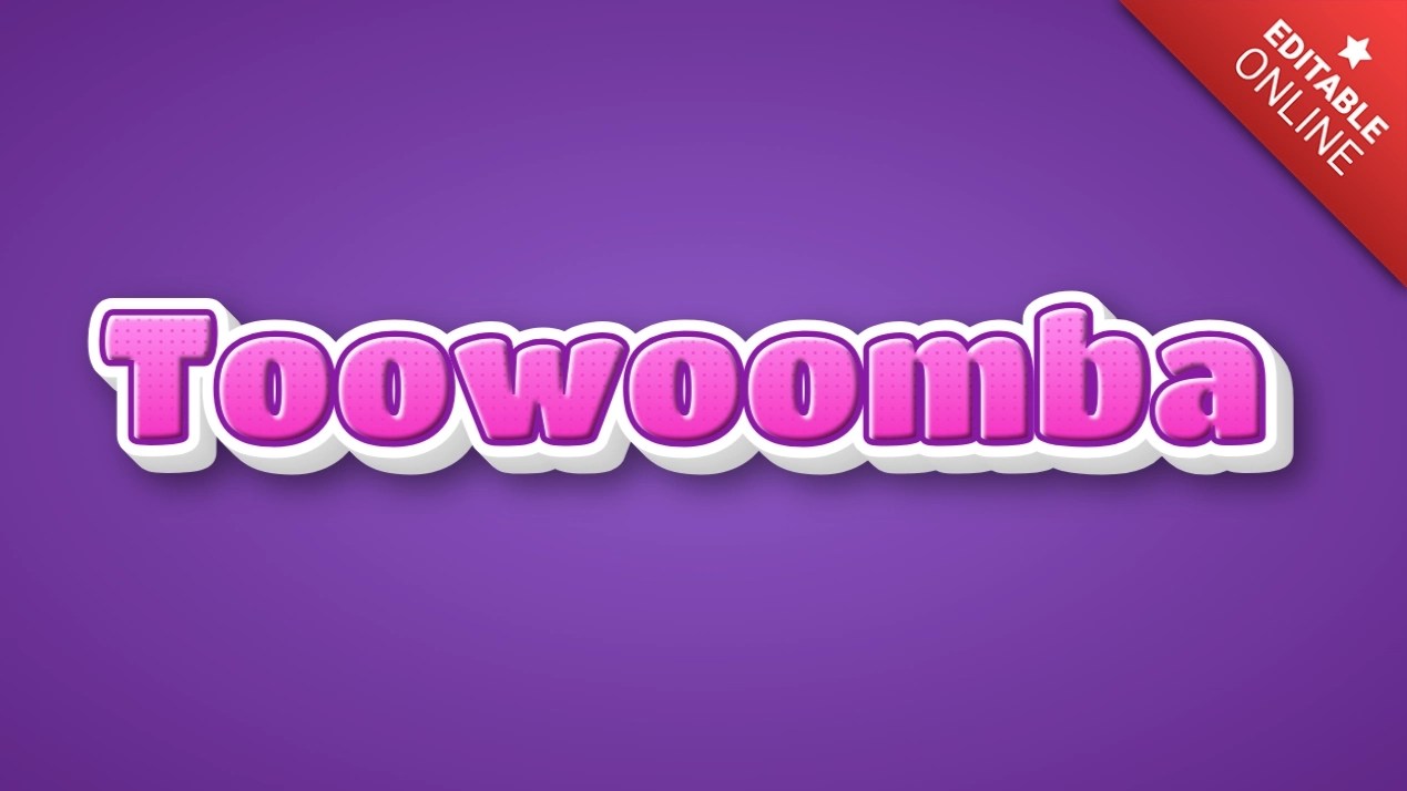 Toowoomba Soft Pink 3D Text Effect Generator
