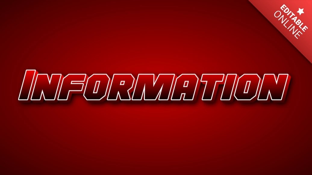 Information Maroon Text Effect Generator