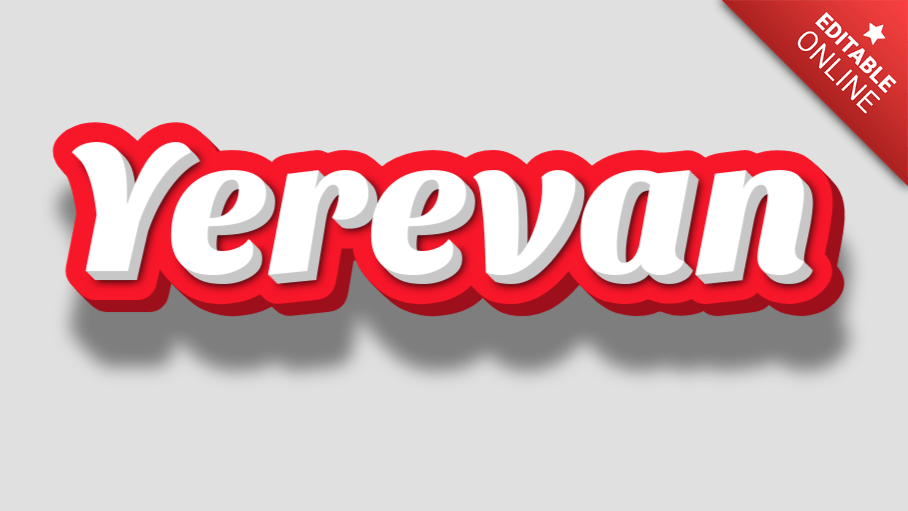 Yerevan 3D Rosso Bianco Generatore di effetti di testo