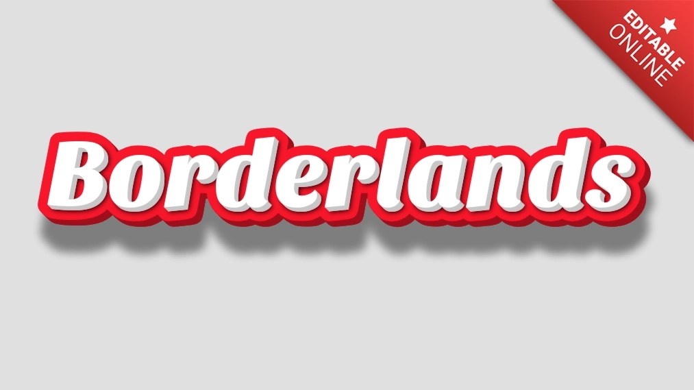 Borderlands Red White 3D Text Effect Generator