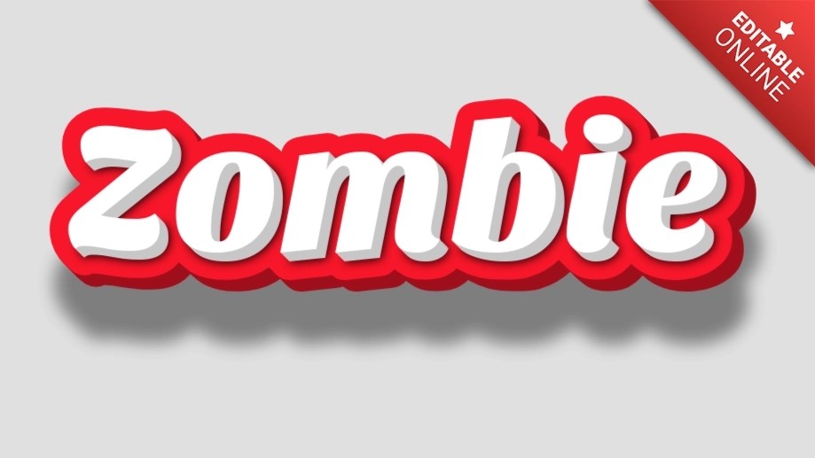 Zombie Red White 3D Text Effect Generator