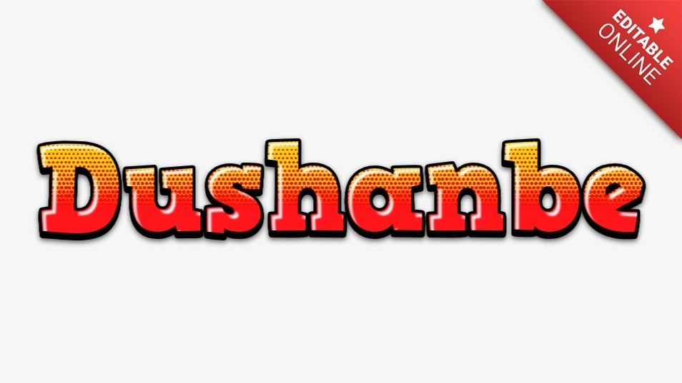Dushanbe Comic Font Text Effect Generator