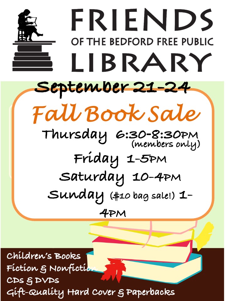 Friends of the Bedford Free Public Library Book Sale Starts on Thursday