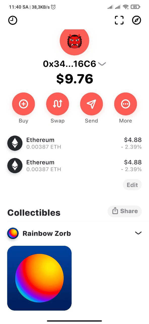 Rainbow wallet là gì? Cách mint NFT Rainbow Zorbs miễn phí