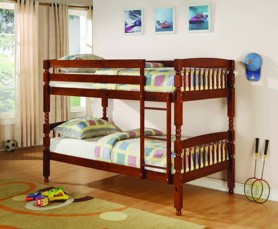 Coaster Furniture Medium Brown Wood Ladder Bunk Bed The Classy Home