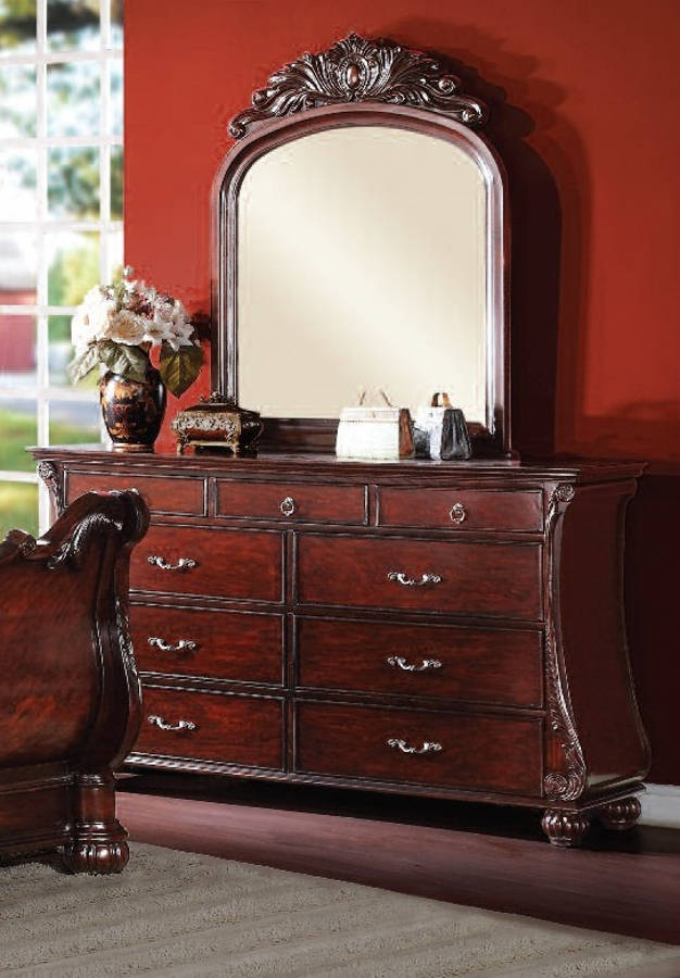 Acme Furniture Abramson Cherry Dresser and Mirror The Classy Home