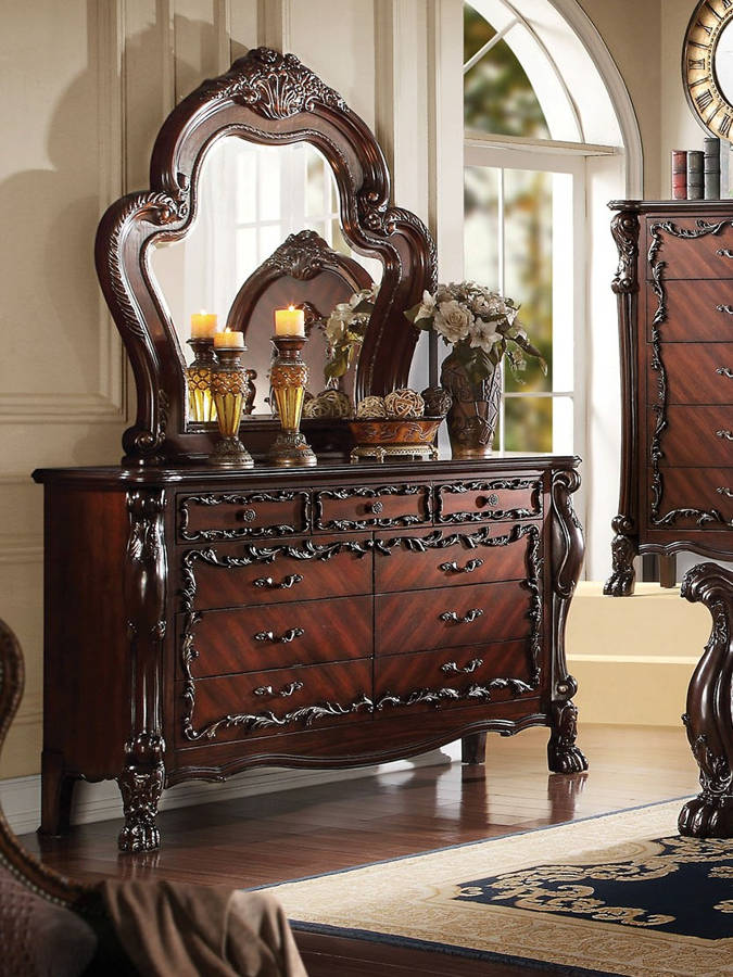 Acme Furniture Westerland Dark Cherry Dresser and Mirror The Classy Home