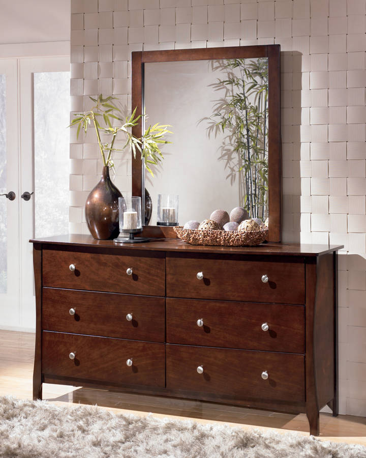 Rayville Medium Brown Dresser & Mirror The Classy Home