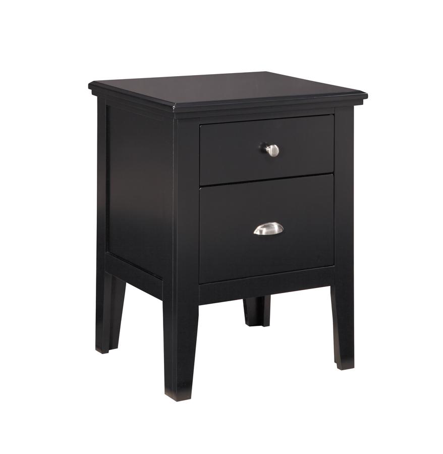 Braflin Contemporary Black Two Drawer Night Stand The Classy Home