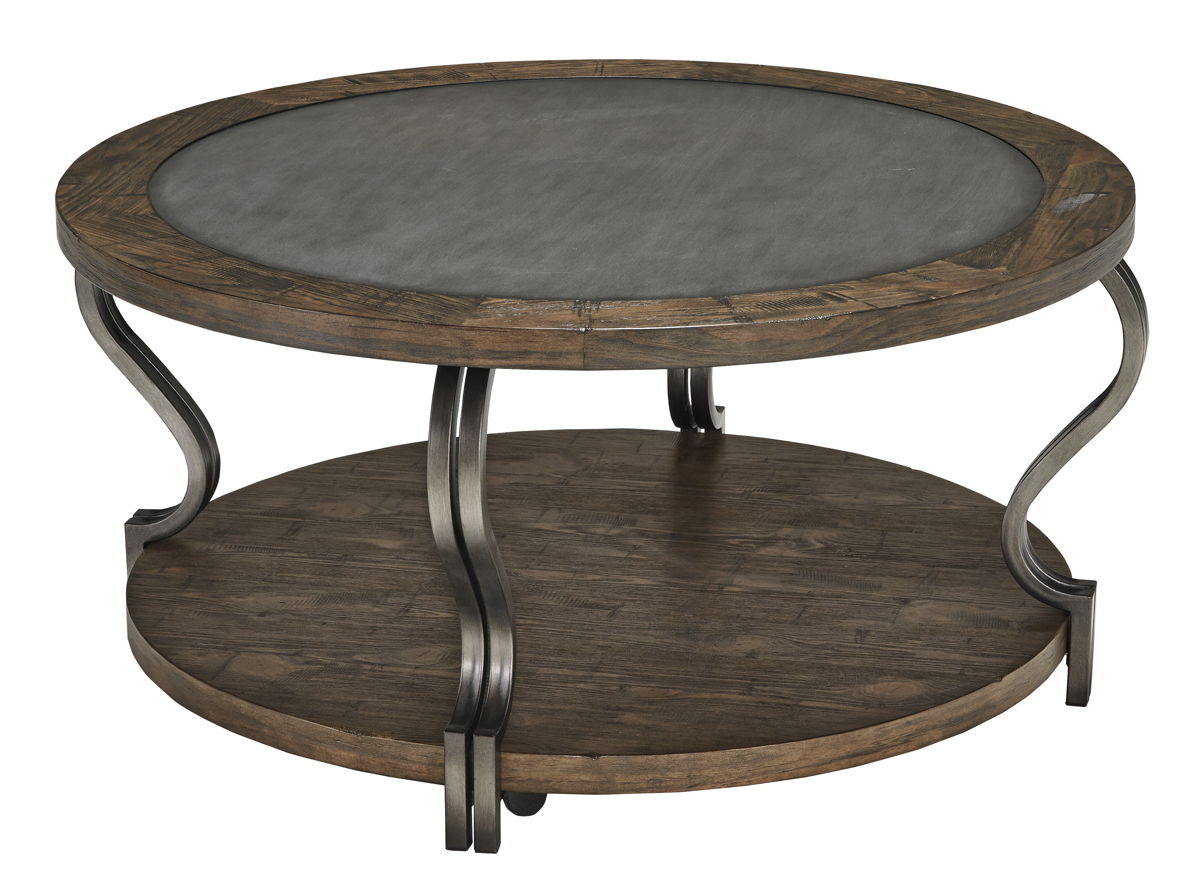 Ashley Furniture Volanta Caramel Round Cocktail Table The Classy Home
