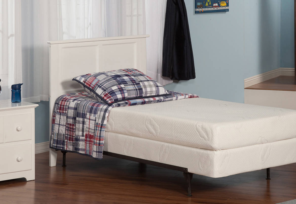 Atlantic Furniture Madison White Twin Headboard with Metal Frame The
