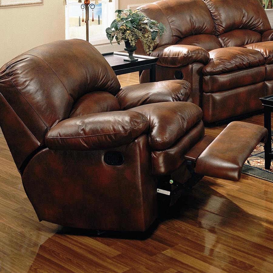 Walter Casual Brown Bonded Leather Rocker Recliner The Classy Home