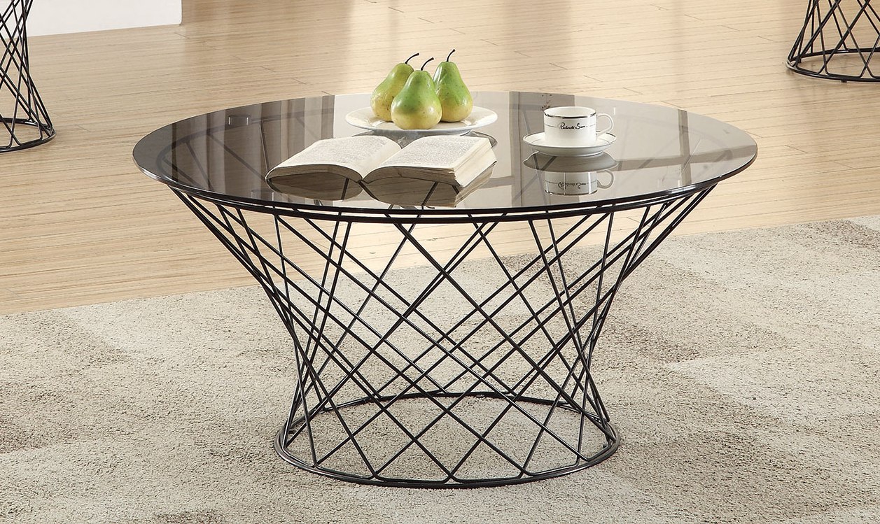 Contemporary Brush Nickle Glass Coffee Table The Classy Home