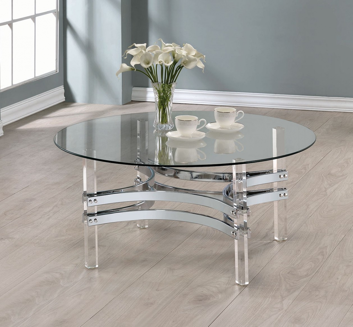 Coaster Furniture Clear Glass Acrylic Legs Coffee Table The Classy Home