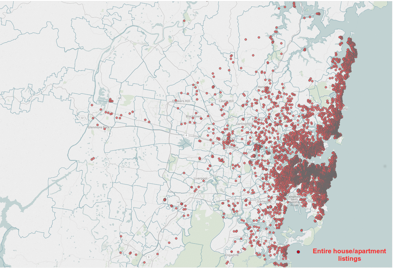 Airbnb Sydney Australia Map Airbnb who's in, who's out, and what this tells us about rental