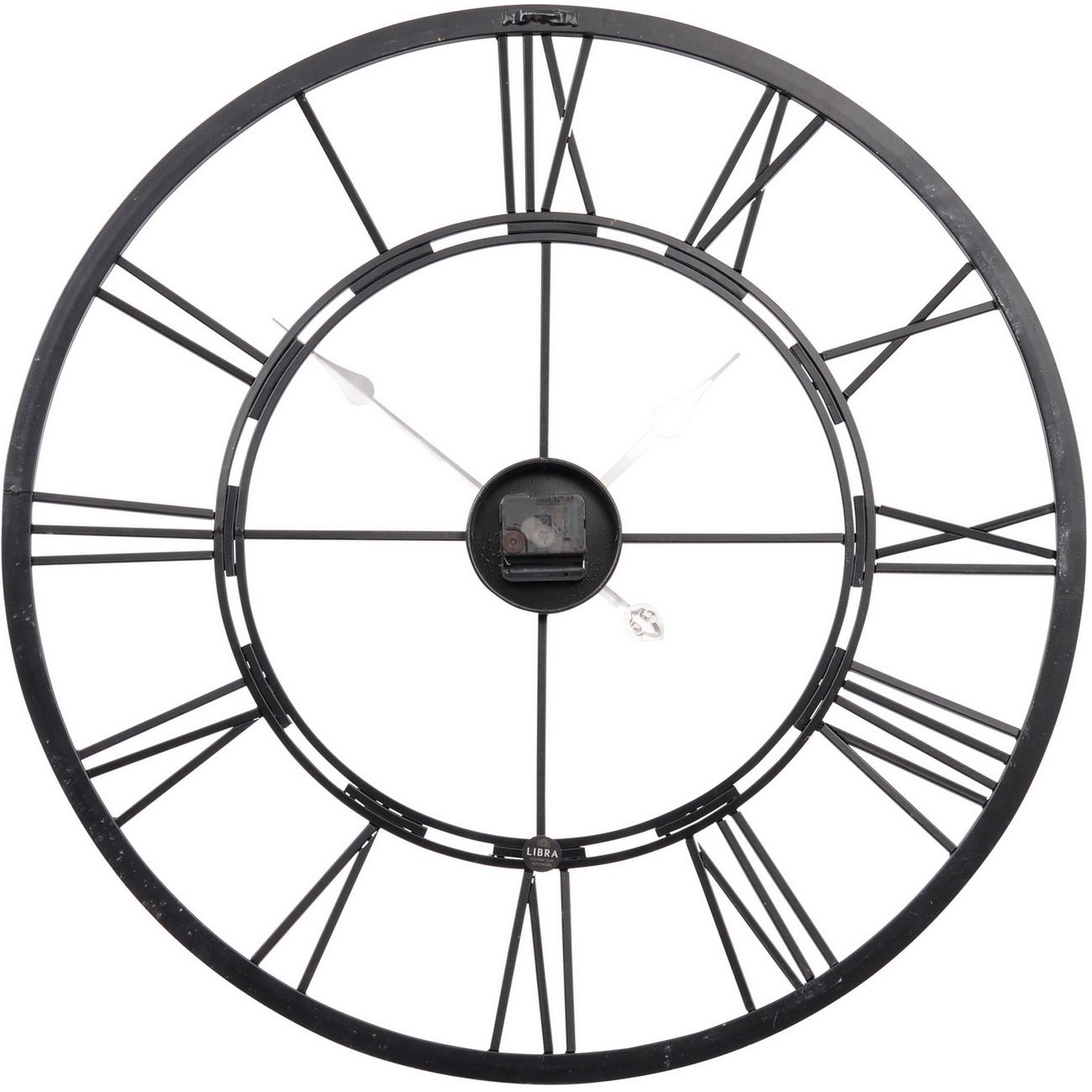 Large Metal Skeletal Wall Clock