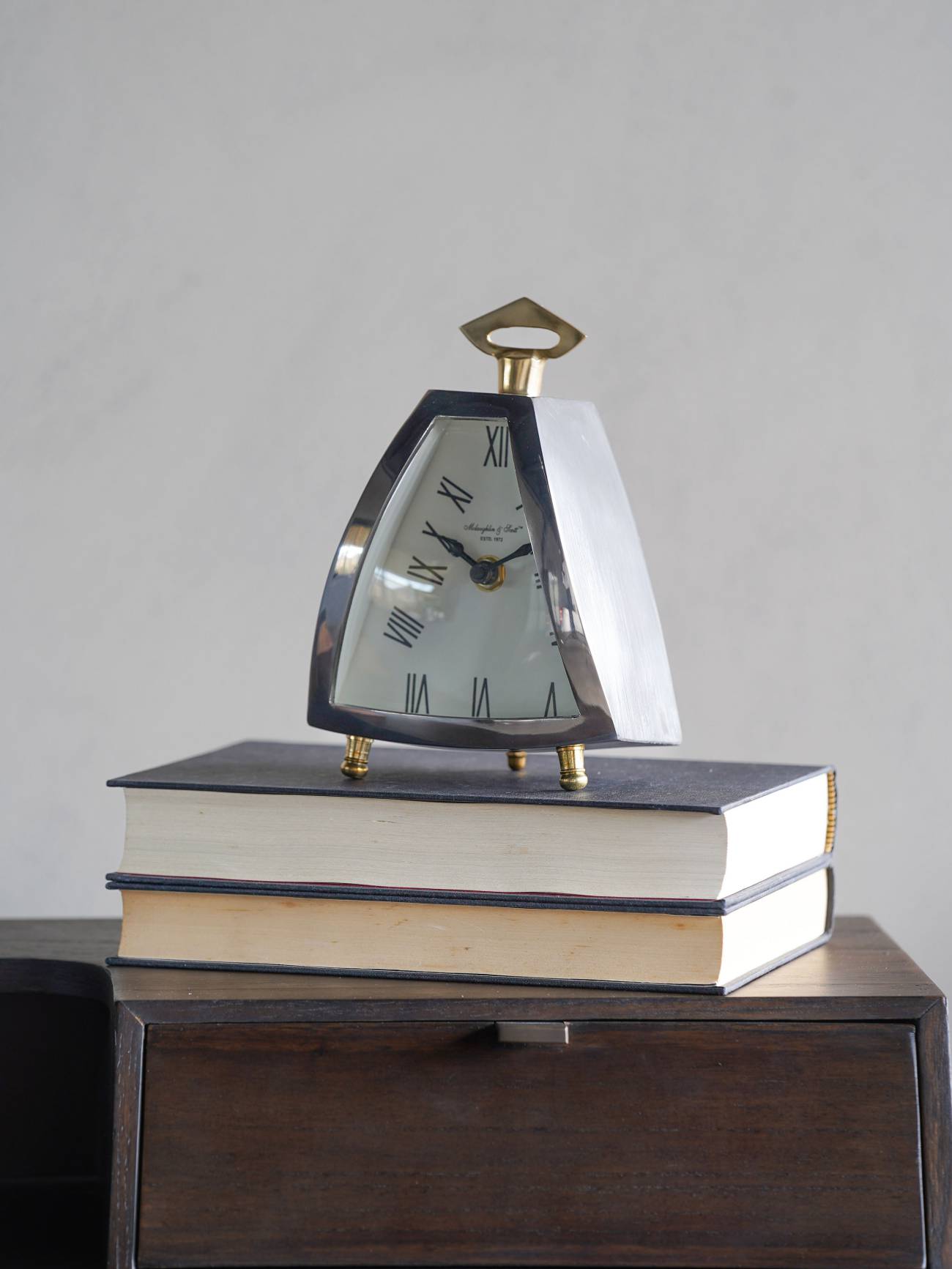 Isosceles Curved Front Mantel Clock The Libra Company