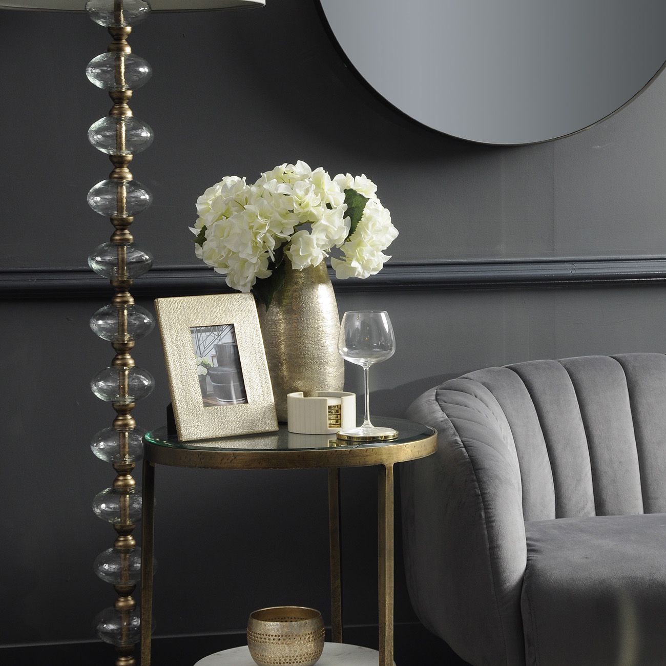 Nolita White Marble And Antique Gold Iron Side Table Libra Interiors