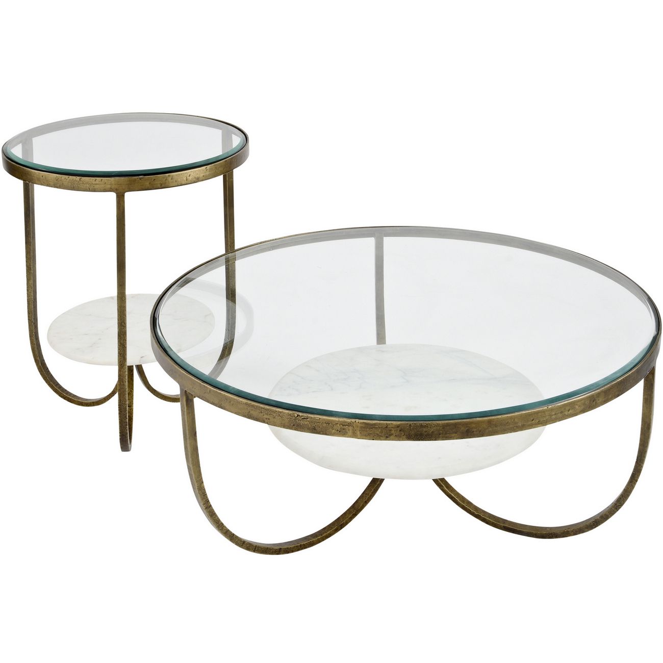 Nolita White Marble And Antique Gold Iron Side Table The Libra Company