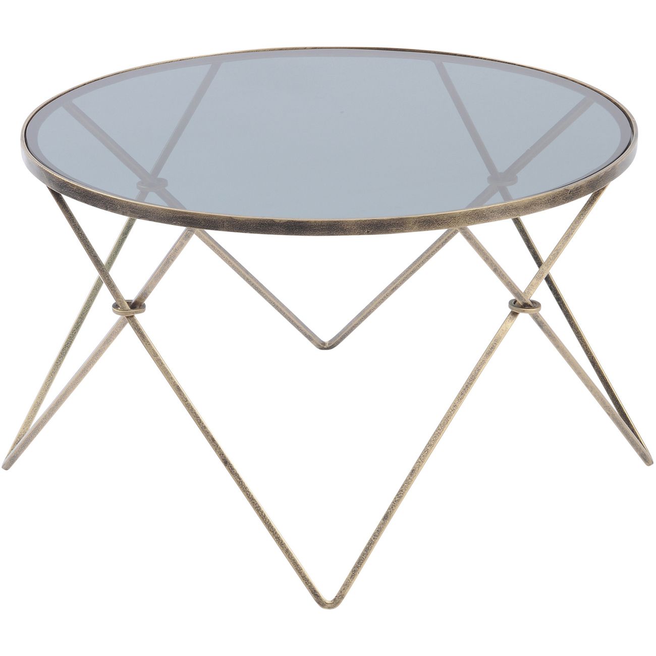 Sassari Antique Gold and Smoked Glass Coffee Table