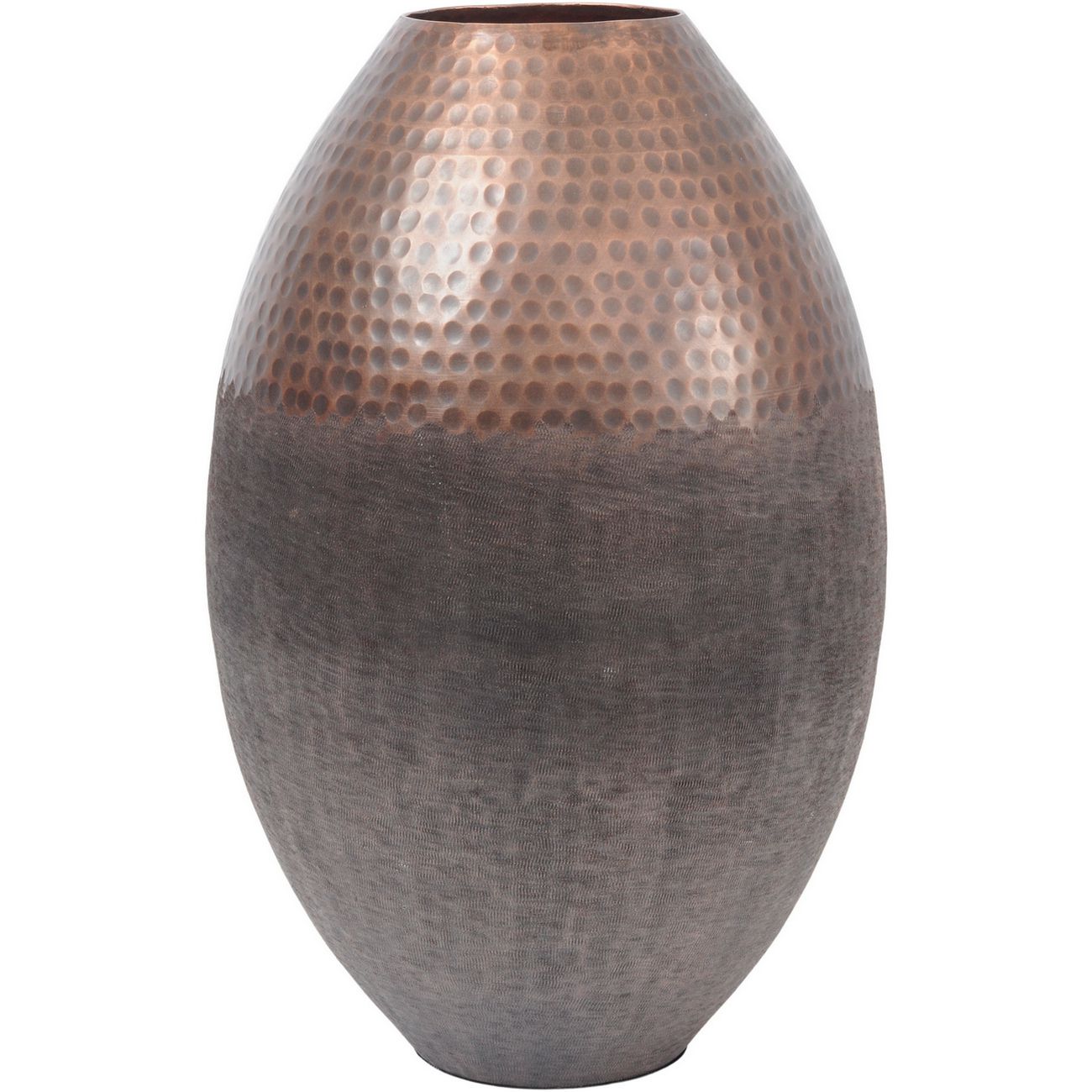 Fuse Dark Bronze Two Tone Hammered Aluminium Large Vase The Libra Company