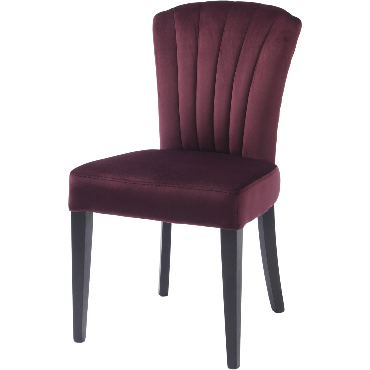 Henley Velvet Shell Upholstered Dining Chair in Plum Libra Interiors