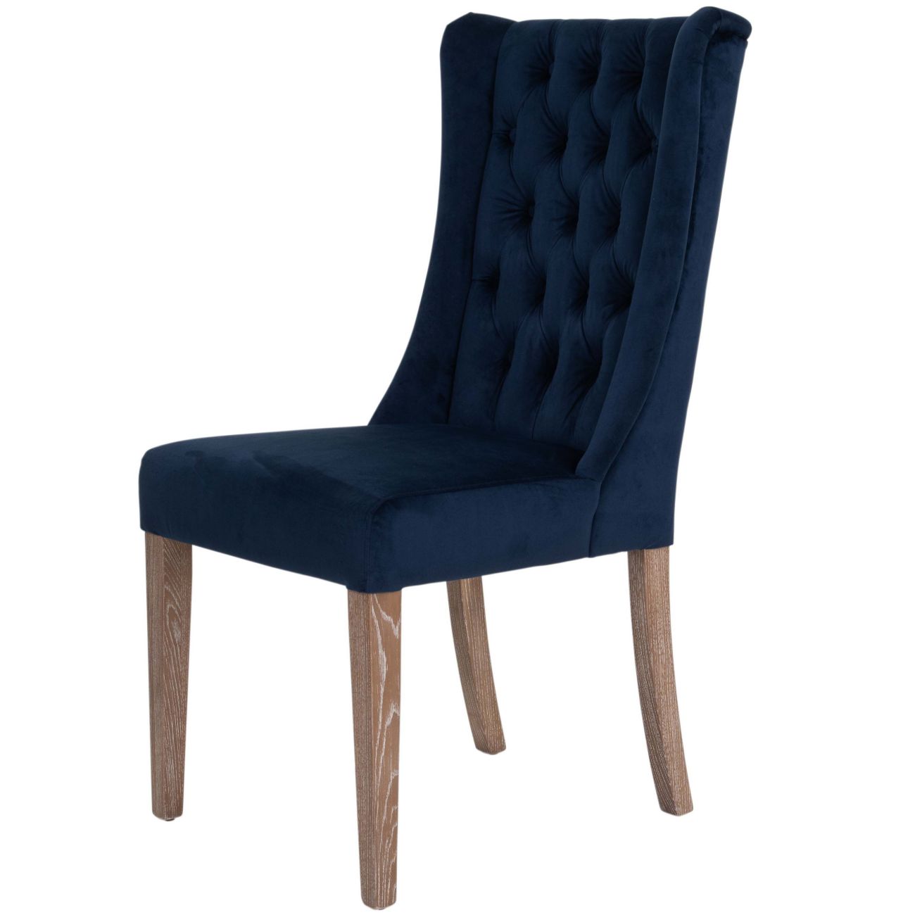 Buttonback Dining Chair Chesterfield Style Navy Blue Velvet Libra