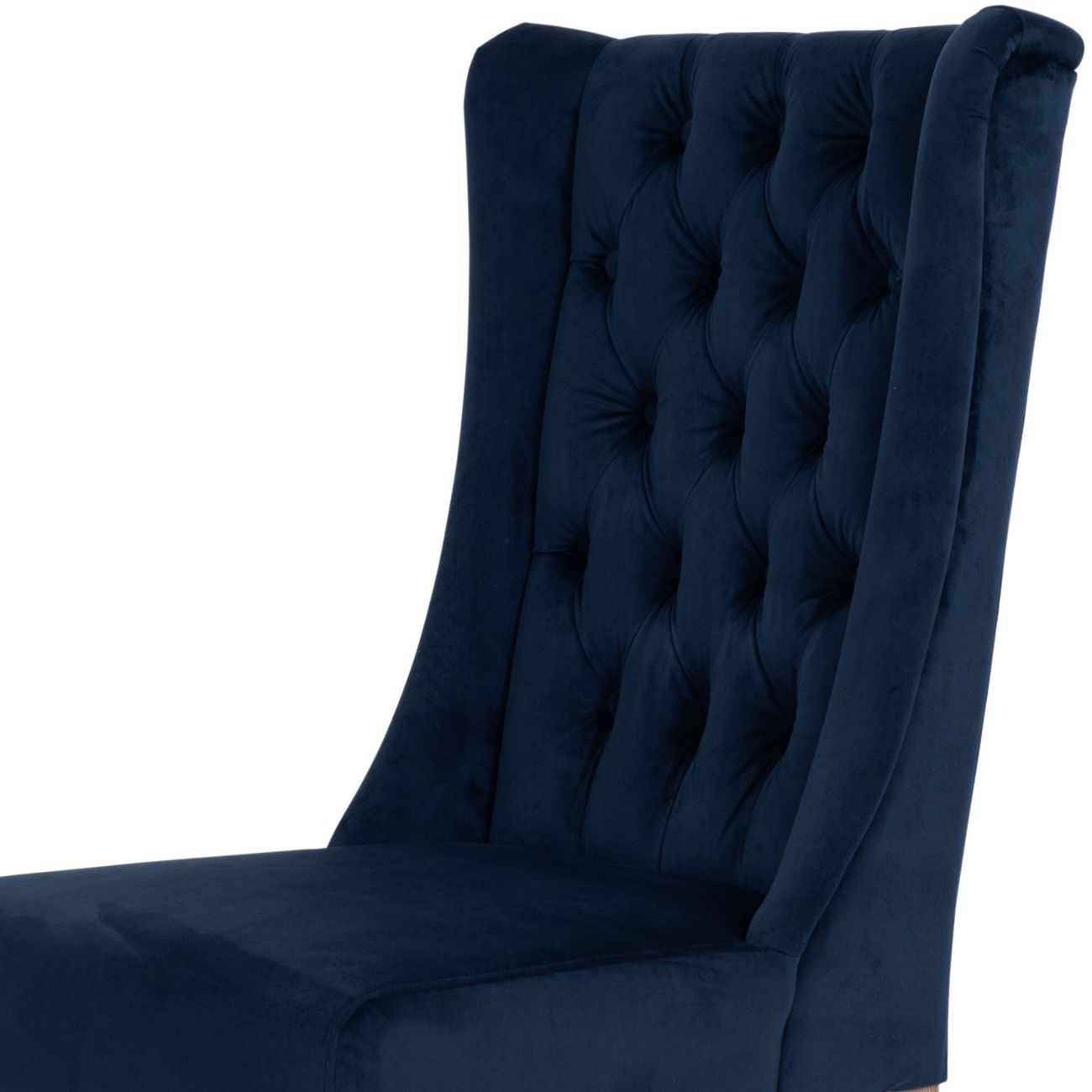 Buttonback Dining Chair Chesterfield Style Navy Blue Velvet Libra