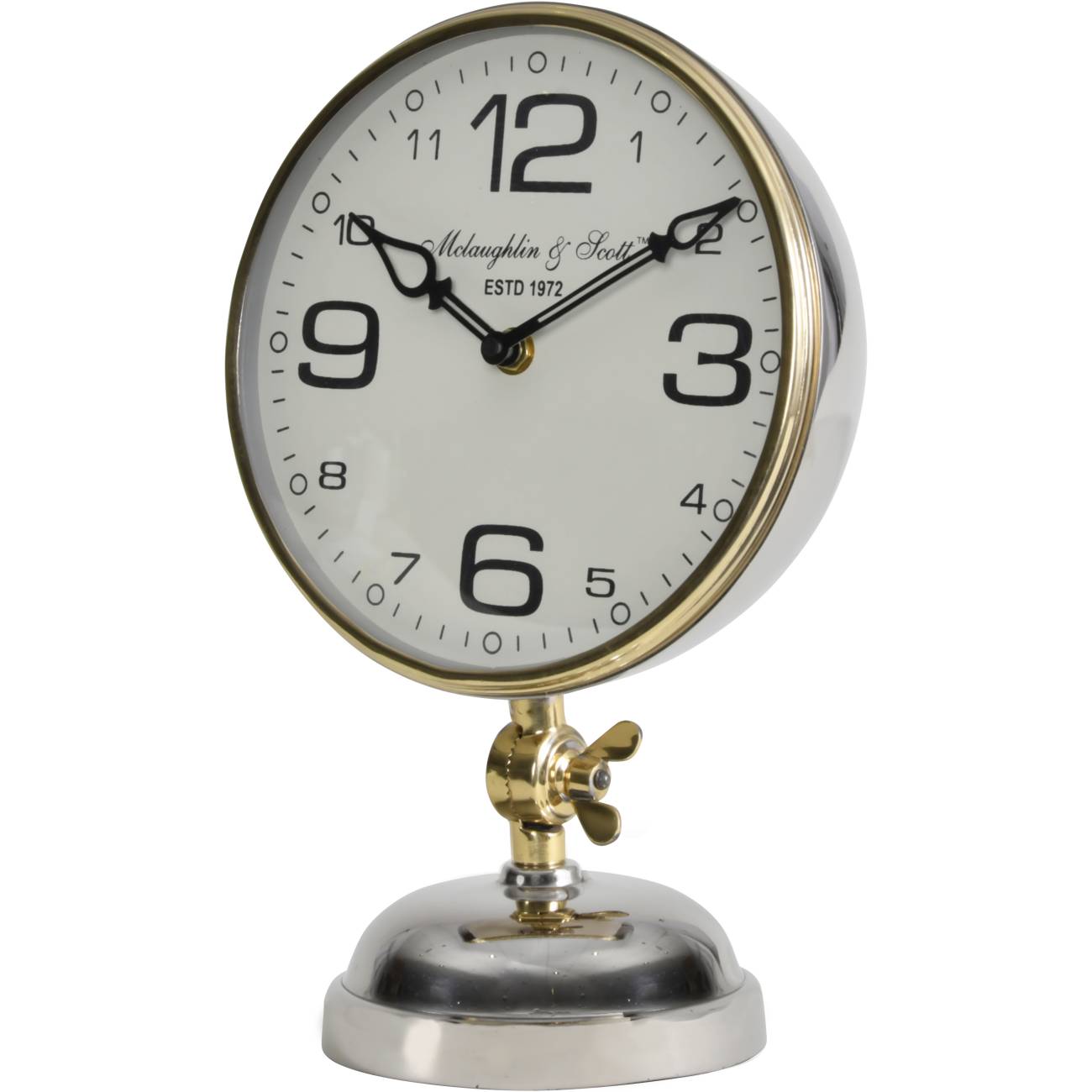 Risby Gold, Brass and Nickel Mantle Clock Libra