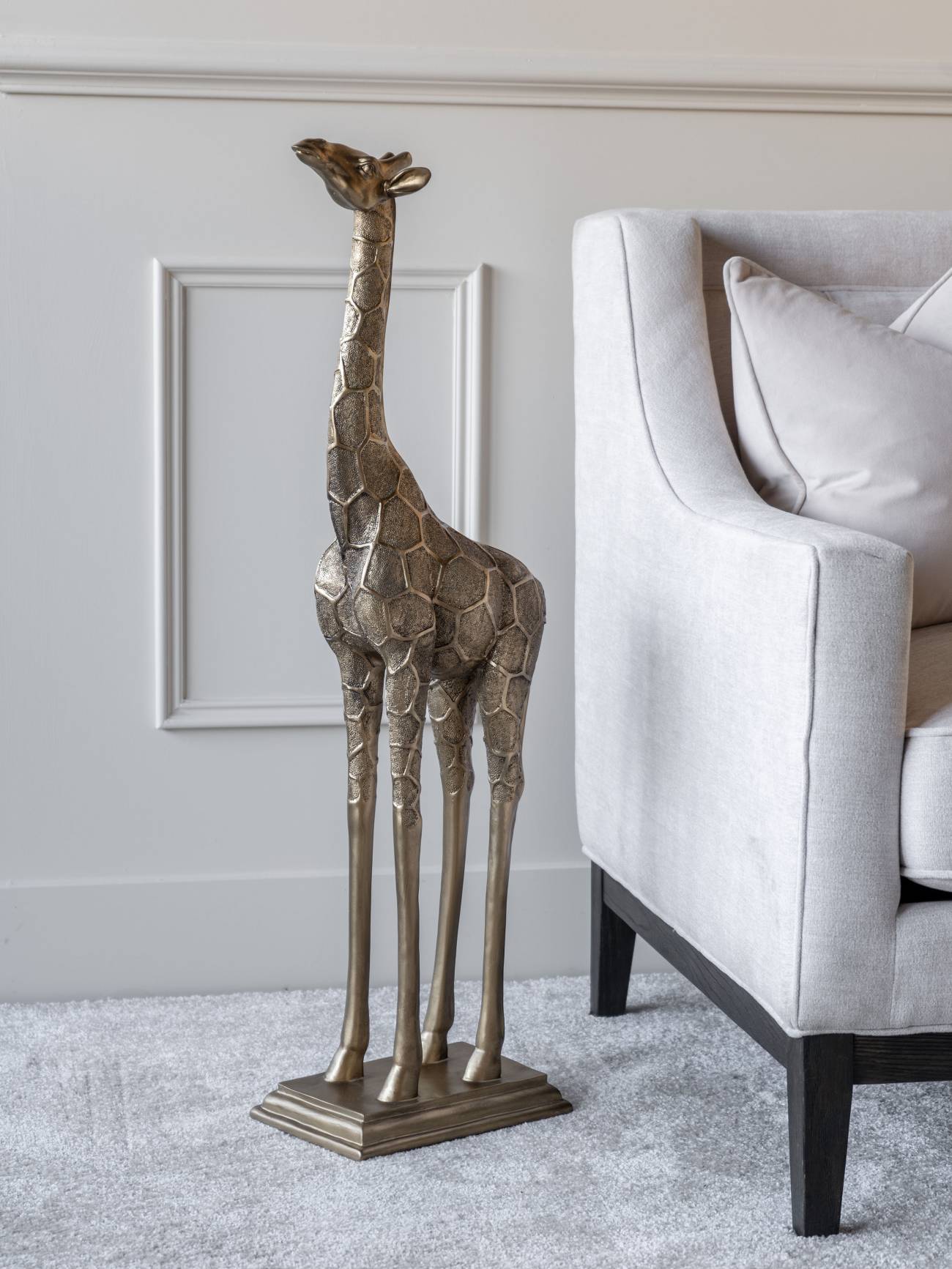 Giant Giraffe Gold Sculpture Head Forward Sculpture Libra