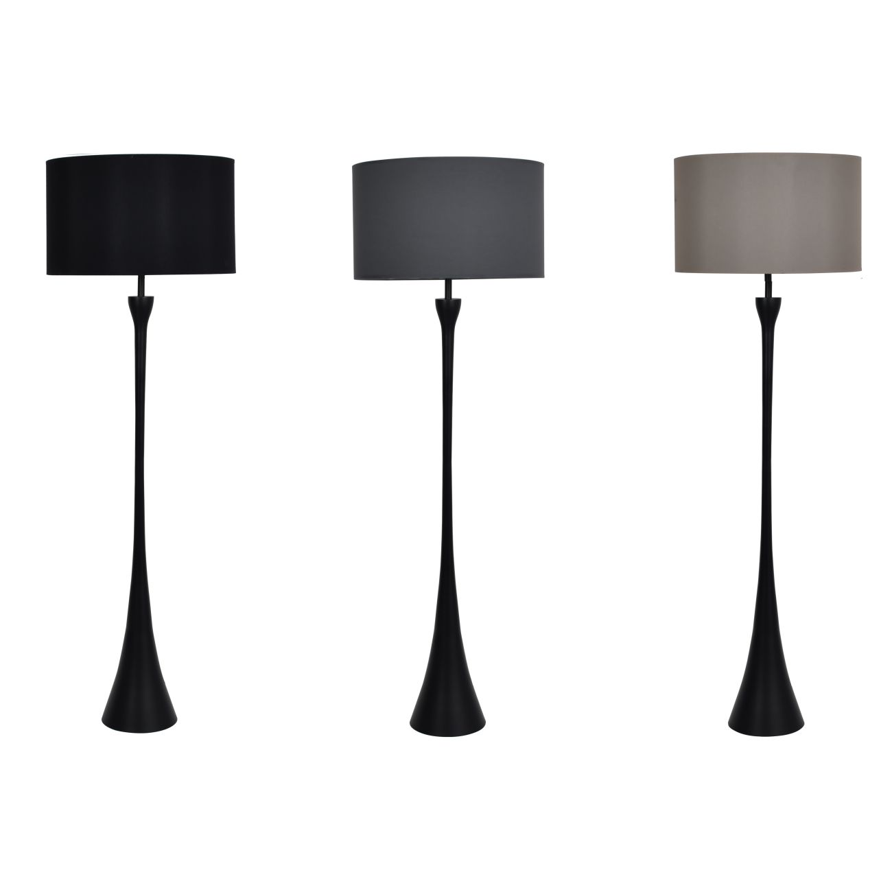 Lyra Black Lamp (Base Only) E27 15W LED 20" Shade The Libra Company