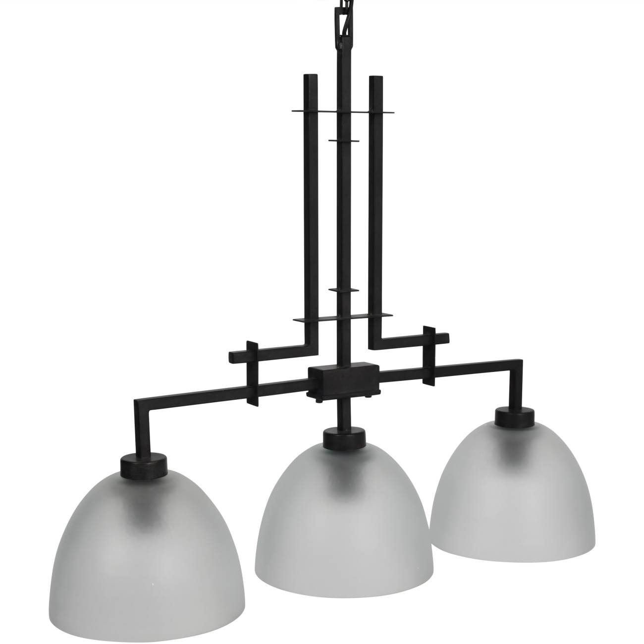 Congleton Triple Glass Pendant Lamp, Oak Wood Libra