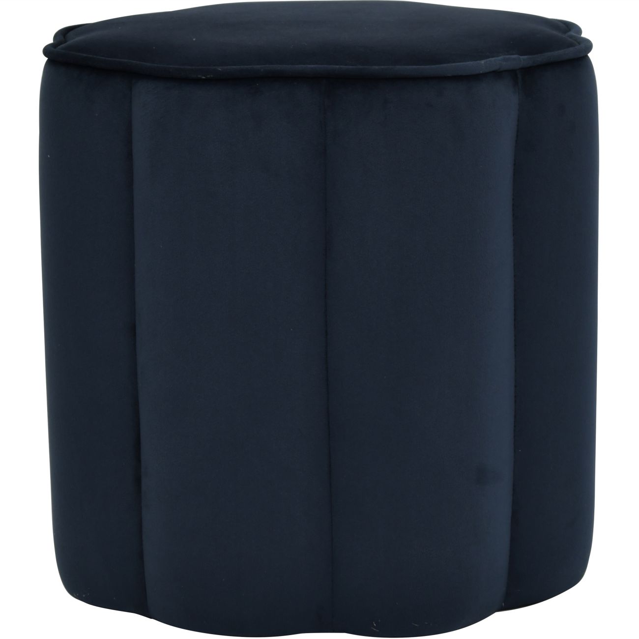 Scallop Footstool in Royal Blue Velvet The Libra Company