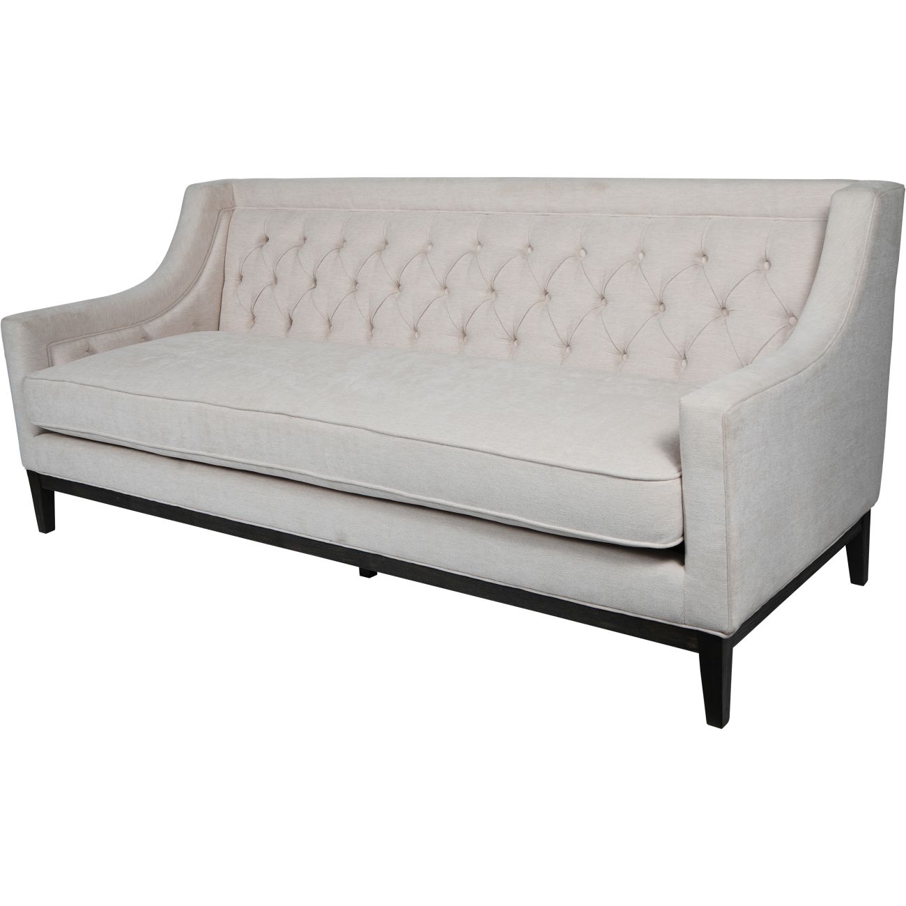 Theodore Buttoned Sofa in Ivory Fabric 200cm The Libra Company