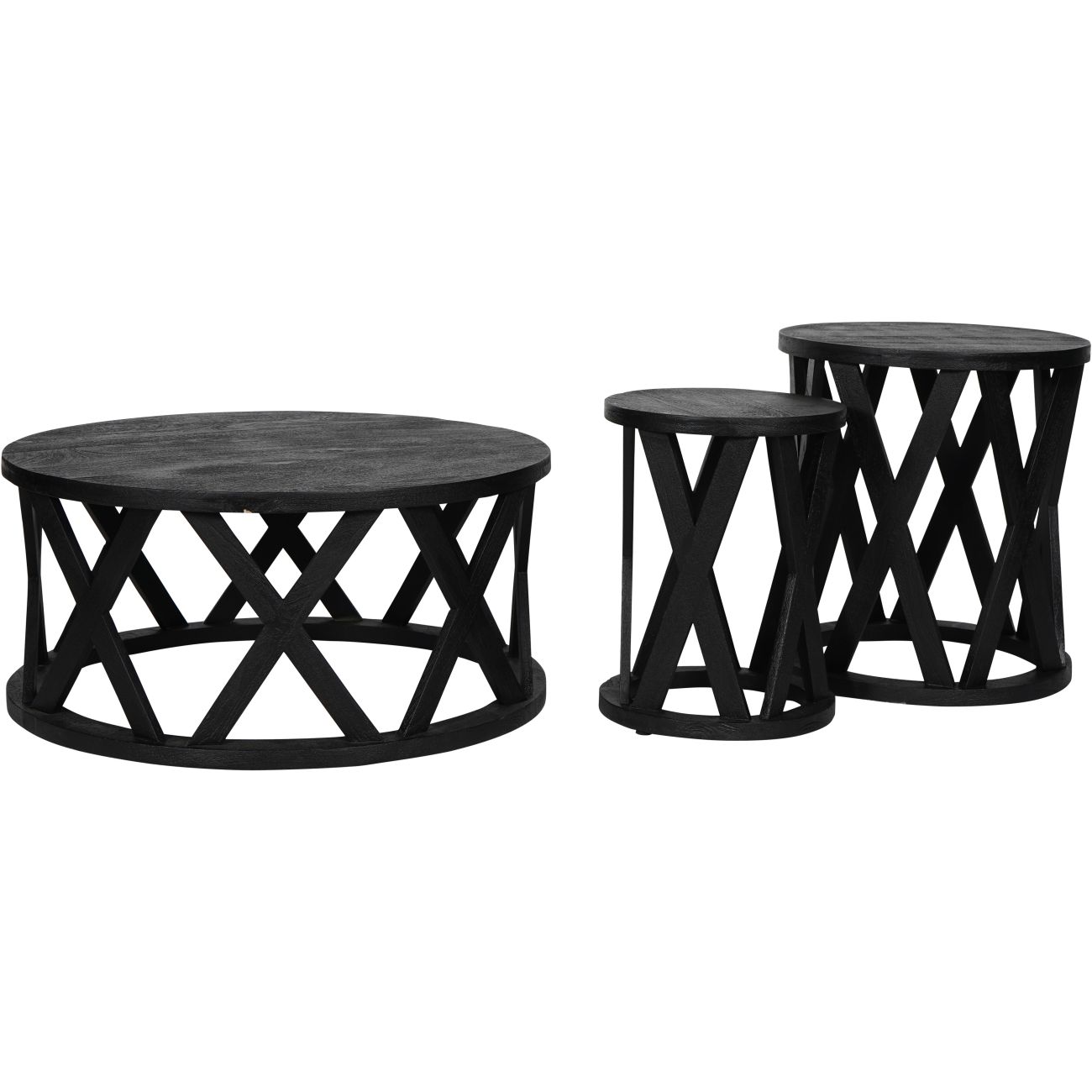 Cali Solid Wooden Coffee Table in Black The Libra Company