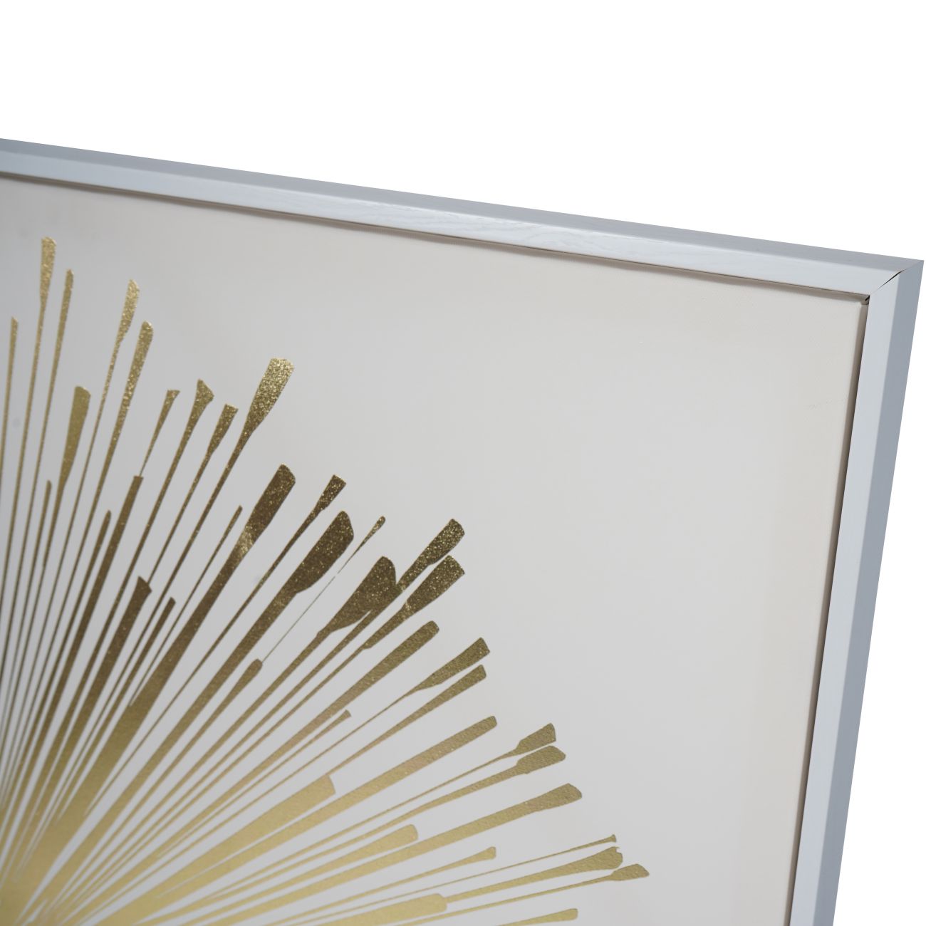 Golden Foiled Sunburst Framed Canvas 100x100cm The Libra Company