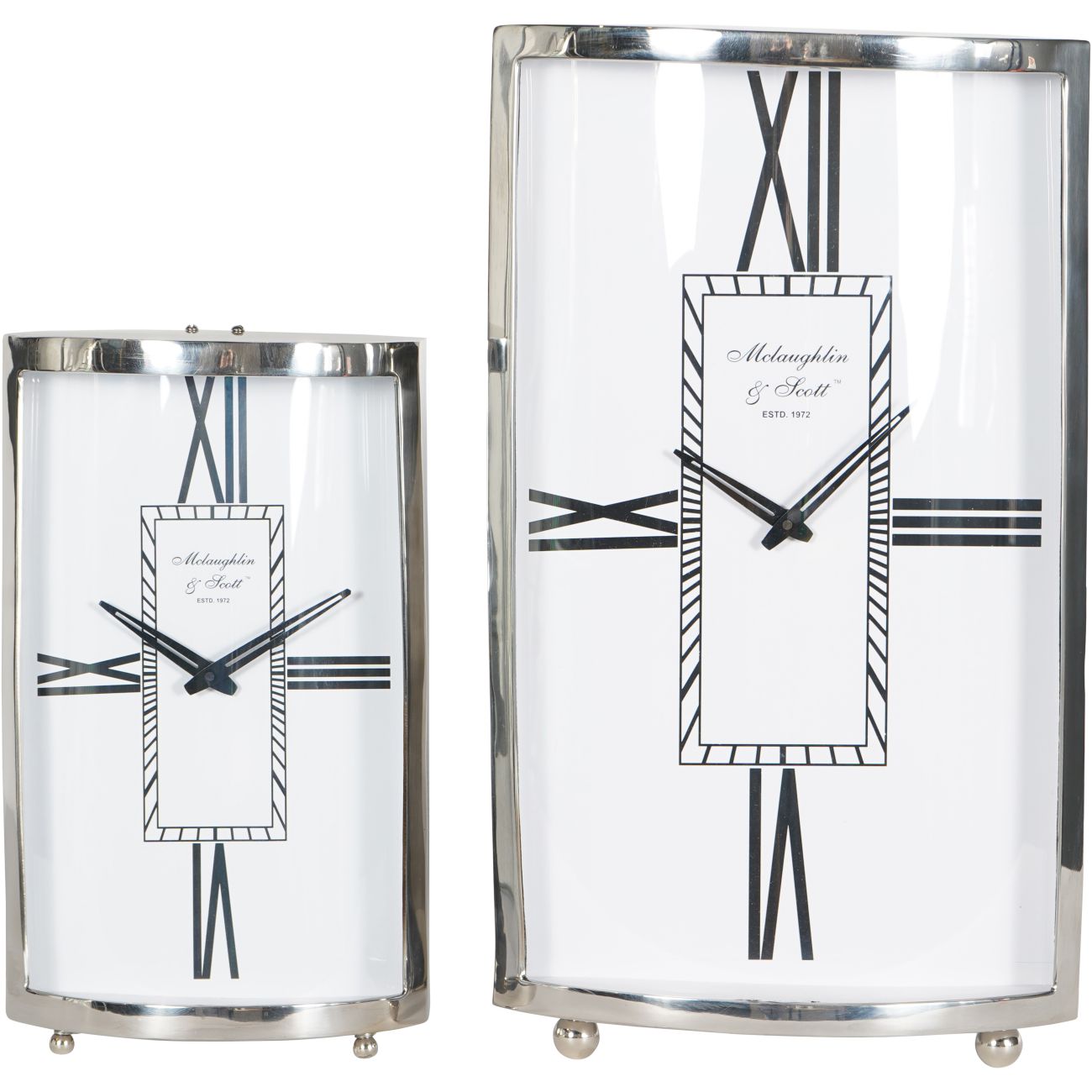 Johnson Small Mantel Clock Nickel Finish 37cm The Libra Company