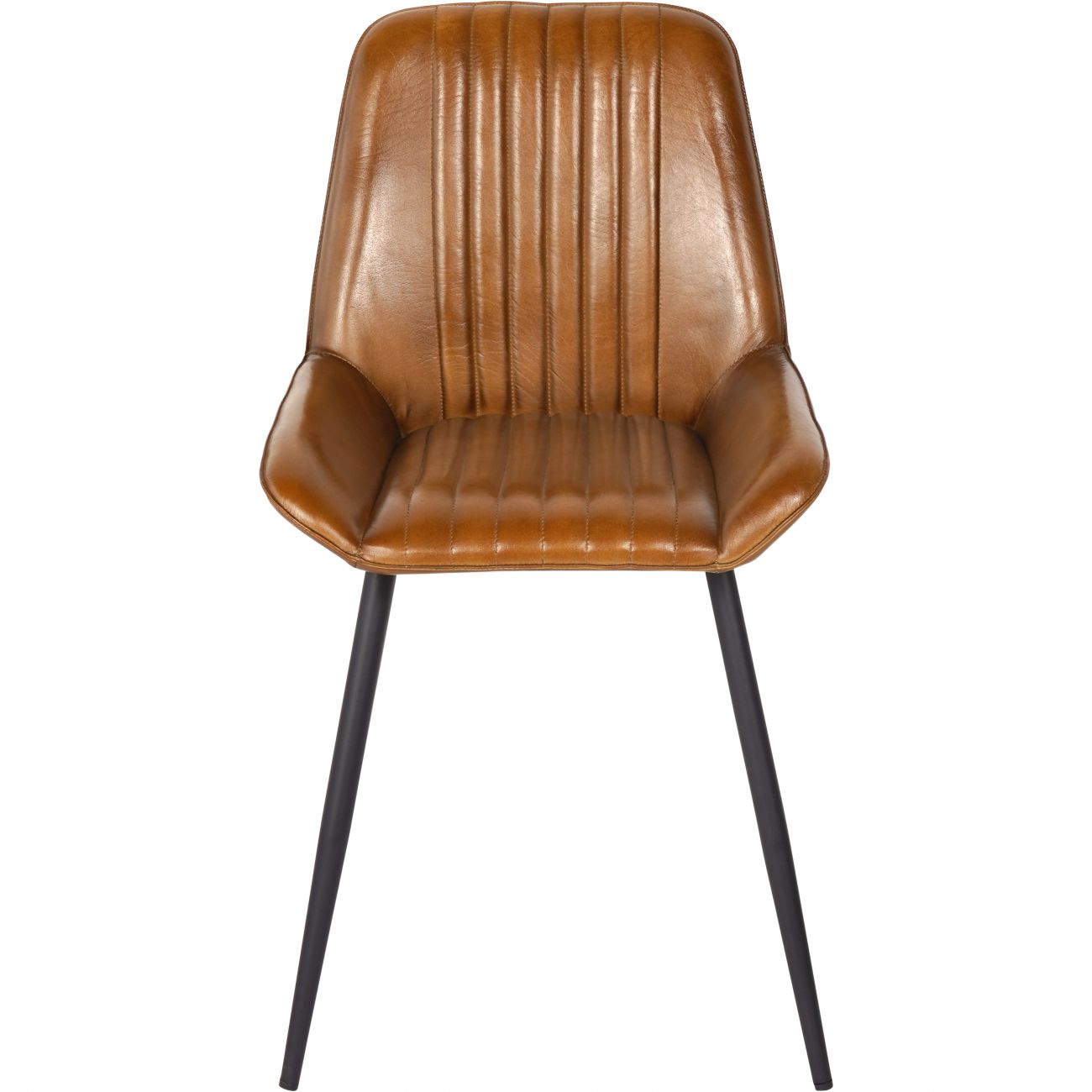 Pair of Pembroke Leather Dining Chairs in Cognac The Libra Company