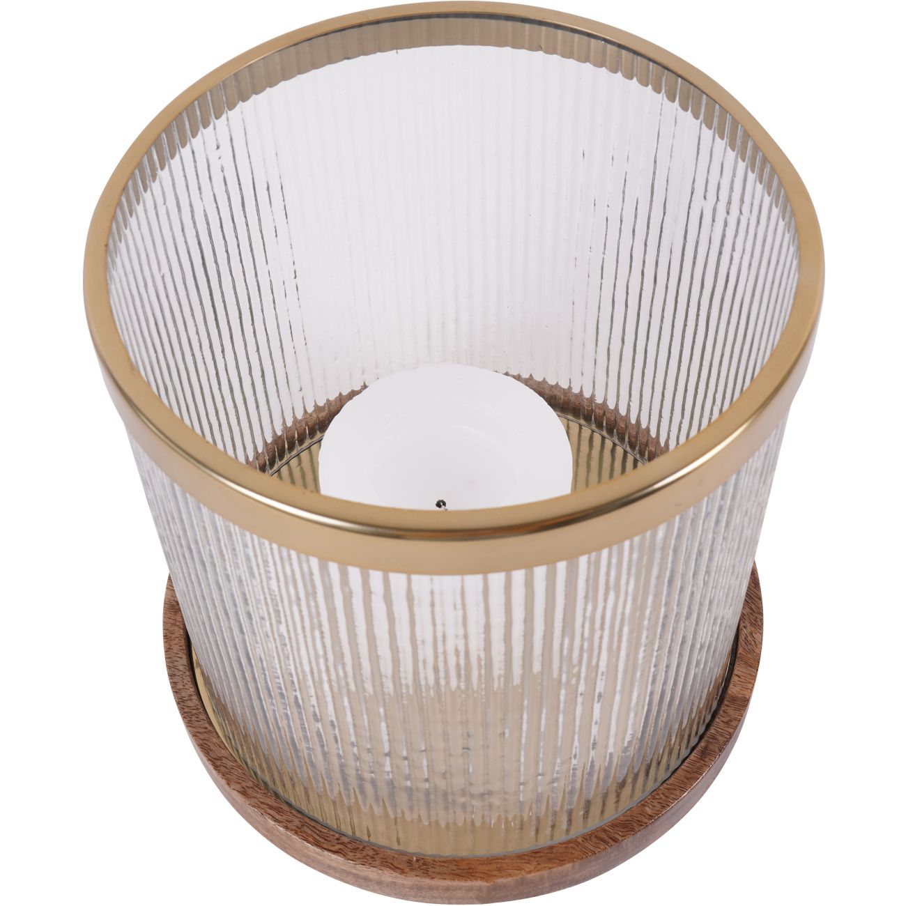 Laura Ashley Large Ribbed Reed Glass Hurricane The Libra Company