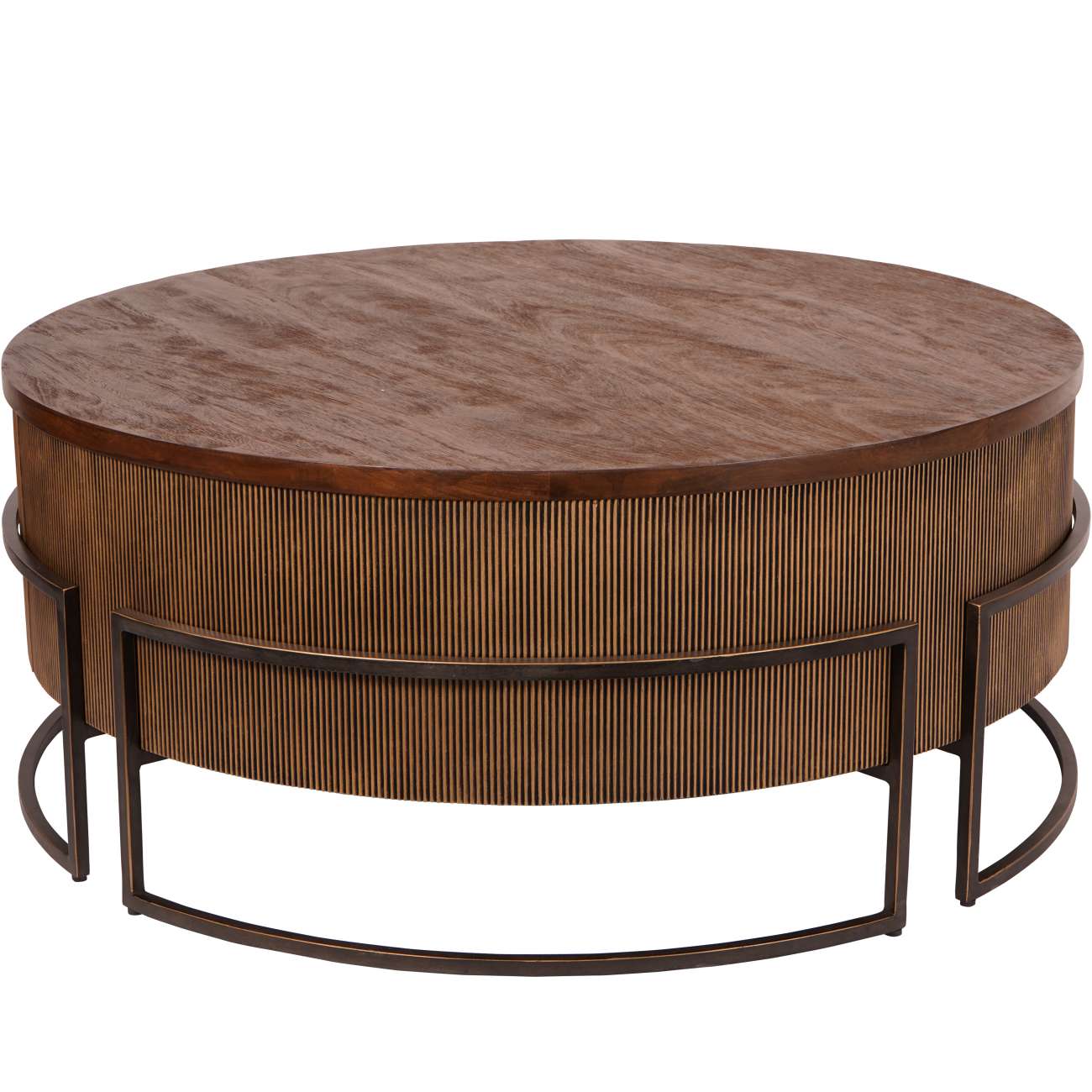 Hunter Corrugated Antique Gold Coffee Table Libra Interiors