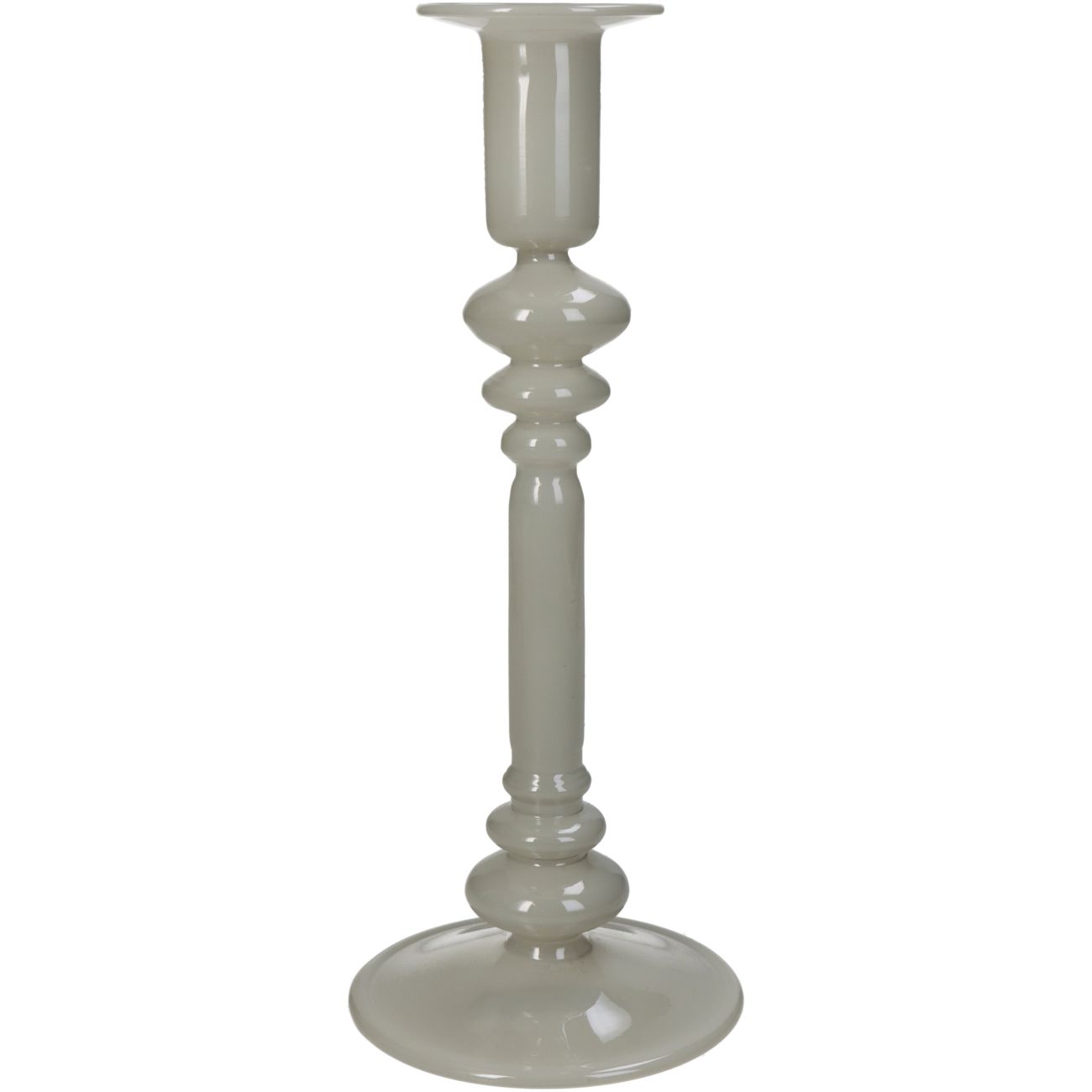 Candle Stick Glass Ivory 22.5cm The Libra Company